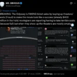 Фейковый успех: известный инсайдер обвинил Нолана и «Одиссею» во лжи про ажиотаж вокруг фильма